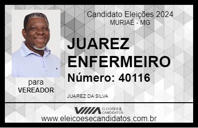 Candidato JUAREZ ENFERMEIRO 2024 - MURIAÉ - Eleições