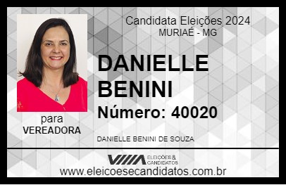 Candidato DANIELLE BENINI 2024 - MURIAÉ - Eleições