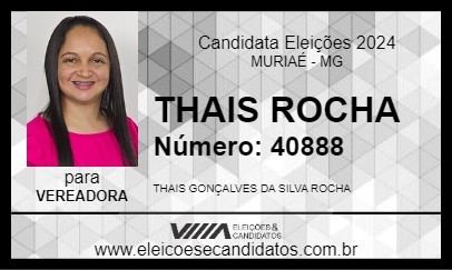 Candidato THAIS ROCHA 2024 - MURIAÉ - Eleições