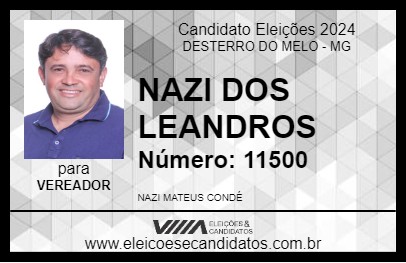 Candidato NAZI DOS LEANDROS 2024 - DESTERRO DO MELO - Eleições