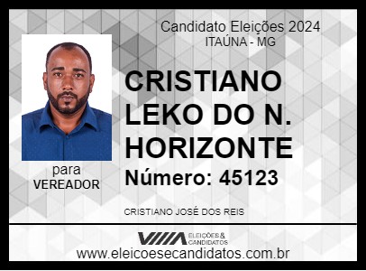 Candidato CRISTIANO LEKO DO N. HORIZONTE 2024 - ITAÚNA - Eleições