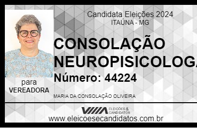 Candidato CONSOLAÇÃO NEUROPISICOLOGA 2024 - ITAÚNA - Eleições