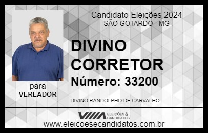 Candidato DIVINO CORRETOR 2024 - SÃO GOTARDO - Eleições