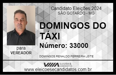 Candidato DOMINGOS DO TÁXI 2024 - SÃO GOTARDO - Eleições