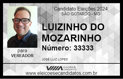 Candidato LUIZINHO DO MOZARINHO 2024 - SÃO GOTARDO - Eleições