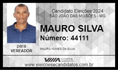 Candidato MAURO SILVA 2024 - SÃO JOÃO DAS MISSÕES - Eleições