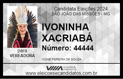 Candidato IVONINHA XAKRIABÁ 2024 - SÃO JOÃO DAS MISSÕES - Eleições