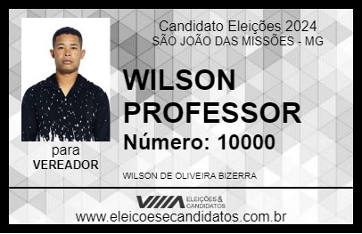 Candidato WILSON PROFESSOR 2024 - SÃO JOÃO DAS MISSÕES - Eleições