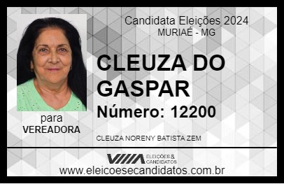 Candidato CLEUZA DO GASPAR 2024 - MURIAÉ - Eleições