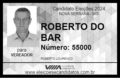 Candidato ROBERTO DO BAR 2024 - NOVA SERRANA - Eleições