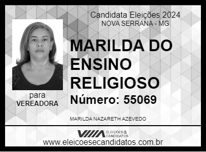 Candidato MARILDA DO ENSINO RELIGIOSO 2024 - NOVA SERRANA - Eleições