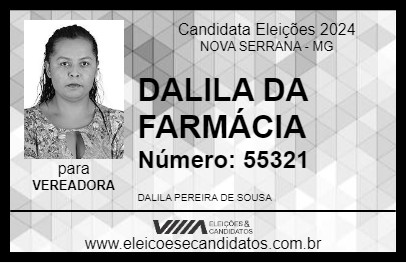 Candidato DALILA DA FARMÁCIA 2024 - NOVA SERRANA - Eleições