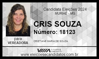 Candidato CRIS SOUZA 2024 - MURIAÉ - Eleições