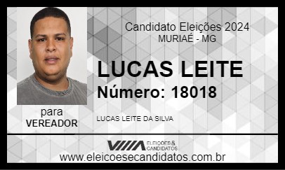 Candidato LUCAS LEITE 2024 - MURIAÉ - Eleições