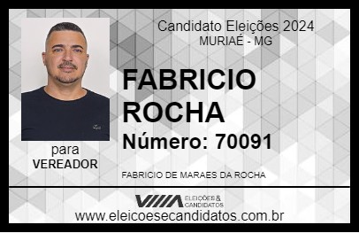 Candidato FABRICIO ROCHA 2024 - MURIAÉ - Eleições