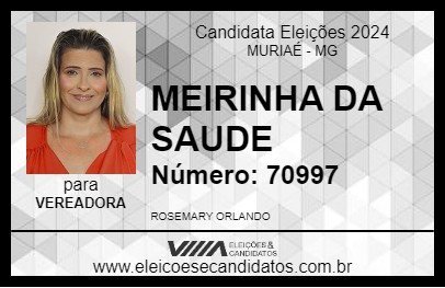 Candidato MEIRINHA DA SAUDE 2024 - MURIAÉ - Eleições