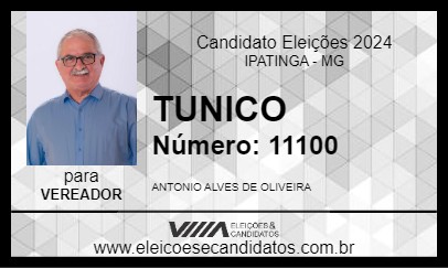 Candidato TUNICO 2024 - IPATINGA - Eleições