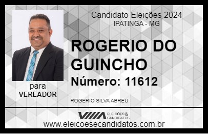 Candidato ROGERIO DO GUINCHO 2024 - IPATINGA - Eleições