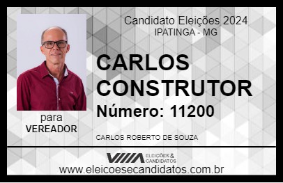 Candidato CARLOS CONSTRUTOR 2024 - IPATINGA - Eleições