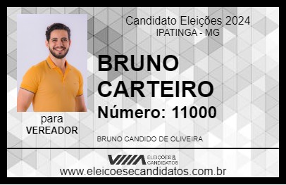 Candidato BRUNO CARTEIRO 2024 - IPATINGA - Eleições