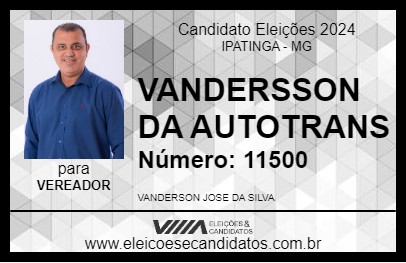 Candidato VANDERSON DA AUTOTRANS 2024 - IPATINGA - Eleições