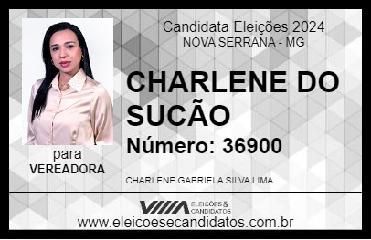 Candidato CHARLENE DO SUCÃO 2024 - NOVA SERRANA - Eleições