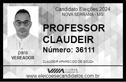 Candidato PROFESSOR CLAUDEIR 2024 - NOVA SERRANA - Eleições