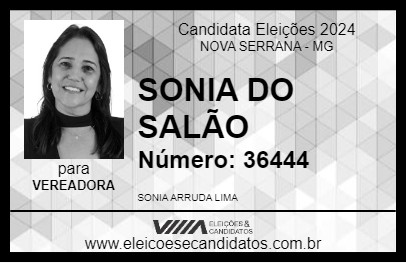 Candidato SONIA DO SALÃO 2024 - NOVA SERRANA - Eleições