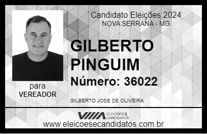 Candidato GILBERTO PINGUIM 2024 - NOVA SERRANA - Eleições