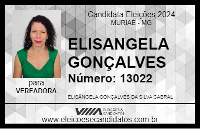 Candidato ELISANGELA GONÇALVES 2024 - MURIAÉ - Eleições