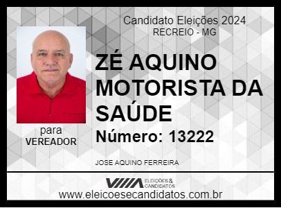 Candidato ZÉ AQUINO MOTORISTA DA SAÚDE 2024 - RECREIO - Eleições