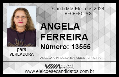 Candidato ANGELA FERREIRA 2024 - RECREIO - Eleições