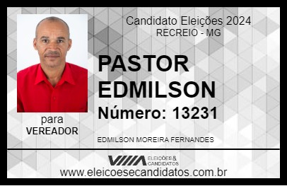 Candidato PASTOR EDMILSON 2024 - RECREIO - Eleições