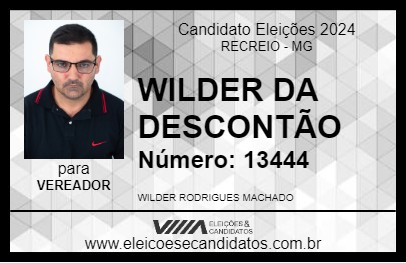 Candidato WILDER DA DESCONTÃO 2024 - RECREIO - Eleições