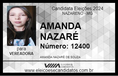 Candidato AMANDA NAZARÉ 2024 - NAZARENO - Eleições