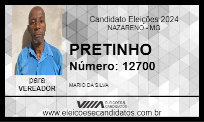 Candidato PRETINHO 2024 - NAZARENO - Eleições