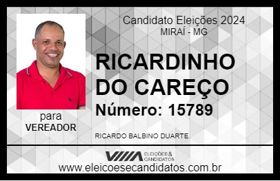 Candidato RICARDINHO DO CAREÇO 2024 - MIRAÍ - Eleições