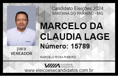 Candidato MARCELO DA CLAUDIA LAGE 2024 - SANTANA DO PARAÍSO - Eleições