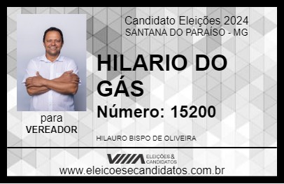 Candidato HILARIO DO GÁS 2024 - SANTANA DO PARAÍSO - Eleições