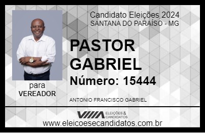 Candidato PASTOR GABRIEL 2024 - SANTANA DO PARAÍSO - Eleições