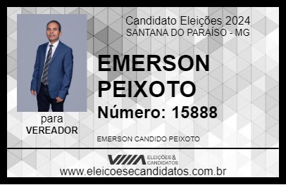 Candidato EMERSON PEIXOTO 2024 - SANTANA DO PARAÍSO - Eleições