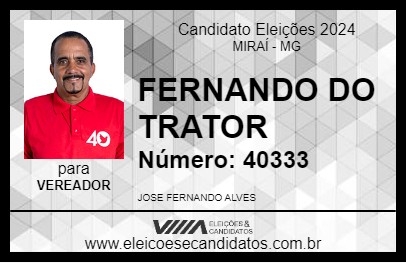 Candidato FERNANDO DO TRATOR 2024 - MIRAÍ - Eleições