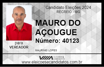 Candidato MAURO DO AÇOUGUE 2024 - RECREIO - Eleições