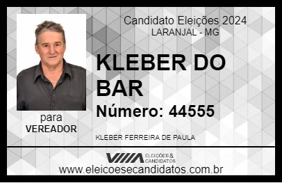 Candidato KLEBER DO BAR 2024 - LARANJAL - Eleições