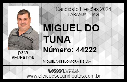 Candidato MIGUEL DO TUNA 2024 - LARANJAL - Eleições