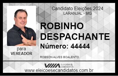 Candidato ROBINHO DESPACHANTE 2024 - LARANJAL - Eleições