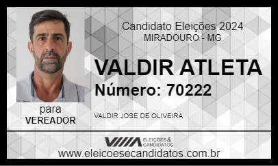 Candidato VALDIR ATLETA 2024 - MIRADOURO - Eleições