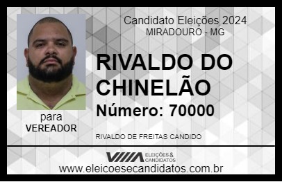 Candidato RIVALDO DO CHINELÃO 2024 - MIRADOURO - Eleições