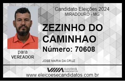 Candidato ZEZINHO DO CAMINHAO 2024 - MIRADOURO - Eleições