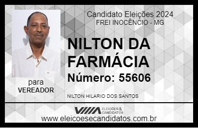 Candidato NILTON DA FARMÁCIA 2024 - FREI INOCÊNCIO - Eleições